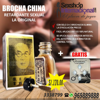 BROCHA CHINA Retardante ORIGINAL Sexshop Pte Piedra Cel 931568025